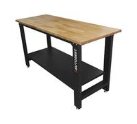 Etabli d'Atelier - Table de Travail Noir en Métal - Plateau bois - Dimensions 1600x600x880 ep 25mm