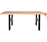 Établi de bricolage 2000 mm avec étau – Plateau hêtre massif et pieds acier