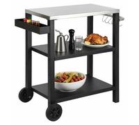 Établi de jardin pour barbecue d'extérieur avec 3 planches