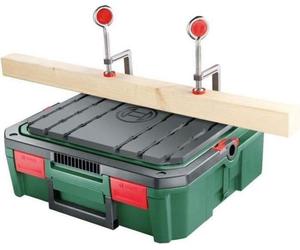 Établi de Sciage BOSCH avec Boîte de Rangement SystemBox Taille S, Acier, 60 cm Largeur x 90 cm Hauteur x 90 cm Longueur, Vert