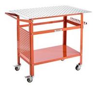 VEVOR Table de Soudure 1016x609,6 mm Établi de Soudage Mobile Acier Capacité de Charge Statique 363 kg, 4 Roues, Panneau de Rangement, Trous de Fixation, pour Travaux Réparation Assemblage Soudage
