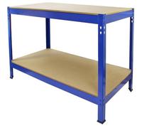 MonsterShop Établi d'atelier Q-Rax en acier sans boulons 120×60×90 cm bleu