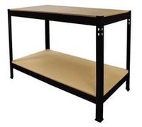 MonsterShop Établi de travail Q-Rax Noir 100 cm MDF Capacité 400 kg (200 kg/planche)
