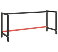 Établi de travail sur structure métallique - Cadre de table - 180 x 57 x 79 cm - Acier inoxydable - Noir