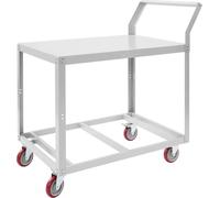 Établi en acier - Table de travail - À roulettes - Capacité de charge : 159 kg - Poste de travail mobile - Pour garage/atelier/usine - Argent