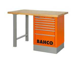Etabli en bois, couleur orange 1.80 m (6 tiroirs) - BAHCO 1495K6CWB18TW