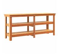 Établi en bois de pin - vidaXL - Brun cire - 181,5x50x80 cm - Pin massif - 2 étagères intégrées - Usage intérieur