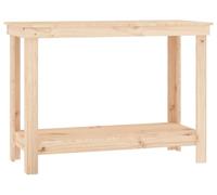 Établi en bois massif de pin avec espace de rangement