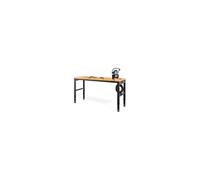 VEVOR Établi Garage Atelier 135x46x97 cm – Hauteur réglable 72–97 cm, Plateau chêne, Cadre en acier
