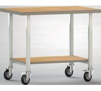 Établi L1000xP700xH840mm hêtre multiplex gris clair 1 étagère KLW-LUTZ BETR.