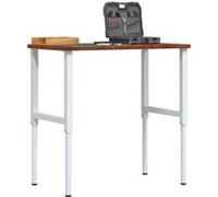 vidaXL Établi brun foncé 100x60x(71,5-98) cm Chêne massif