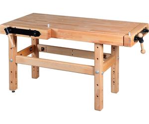 Établi menuiserie 1500 mm – Plateau hêtre 120 mm – 2 étaux double broche