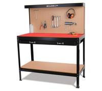 Etabli métallique avec tiroirs muraux et d'atelier 120x60cm + 2 tiroirs et 2 étagères pour les outils