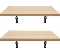 Établi monté au mur, lot de 2 - modèle pliable - capacité de charge 226,8 kg - bois & acier - dimensions 60×58×25 cm par banc - pour atelier/garage/bureau/domicile