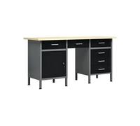 vidaXL Établi Noir 160x60x85 cm Acier Noir G