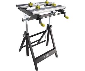 Établi Pliable Aluminium RYOBI, Orientable, Réglage Hauteur, Table 600 x 570 x 760 mm, Avec 4 Mors et e Service
