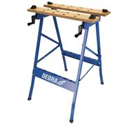 Dedra Établi de Travail Charge maximale 100 kg Grande Surface de Travail Échelle imprimée et indications d'angles Pliable Polyvalent Réglable Établi avec mâchoires de Serrage Table de Travail