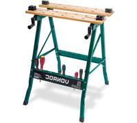 Etabli pliable - établi avec plan de travail en bambou - construction métallique - antidérapant - supporte jusqu'à 150kg avec couvercle