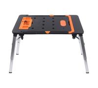 Etabli Pliant 7 en 1, Etabli Pliable, Plateforme de Travail, Chariot de Travail Hauteur Reglable, 4 Roues Blocables, Charge Lourde 250kg, Rangement Outils, Garage Chantier Atelier 139x59x78cm
