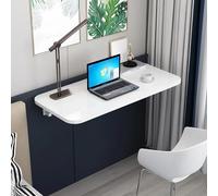 Établi Pliant Mural, Table escamotable Gain de Place, Bureau à Rabat avec Supports de Forte durabilité pour Petits espaces, Bureau à Domicile,Blanc,90×40cm(35×16in)