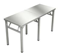 Établi pour cuisine, table utilitaire portable pliable, îlot de cuisine acier inoxydable, station de préparation de travail pliable de qualité commerciale, table de barbecue robuste(180x50x75cm)