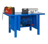 ETABLI PRO Métallique avec armoire métallique de rangement 830x1200x730mm bleu 1 niveau métallique 800 kg en kit