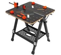Établi professionnel - 7 hauteurs - Pliable - Capacité de charge maximale de 454 kg - Noir - Bois