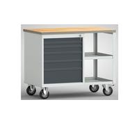 Etabli PW700 L855xP700xH805mm Hêtre Multipl.gris clair/gris 2 tiroirs