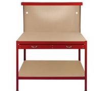 Etabli Rouge Métallique de Travail avec Tiroirs & Panneaux Perforés LED Rouge G