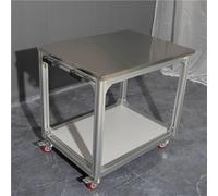 Établi Roulant Portable Robuste avec Roues, Chariot Dentretien en Aluminium à 2 Niveaux pour Le Travail du Bois, Le Garage Et Latelier Silver 55.1Lx23.6Wx29.5H