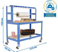 Etabli sans parafousses SIMONWORK MOBILE BT4 1500 BLEU/BOIS