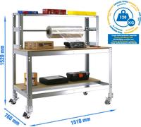 Etabli sans parafousses SIMONWORK MOBILE BT4 1500 GALVA/WOOD