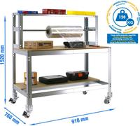 Établi sans parafousses SIMONWORK MOBILE BT4 900 GALVA/WOOD