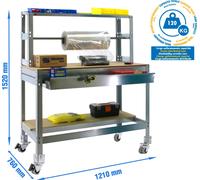 Etabli sans parafousses SIMONWORK MOBILE BT4 BOX 1200 GALVA/BOIS