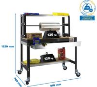 Établi sans parafousses SIMONWORK MOBILE BT4 BOX 900 ANTRACITE/MADEIRA