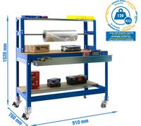 Etabli sans parafousses SIMONWORK MOBILE BT4 BOX 900 BLEU/BOIS
