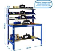 Etabli Simonwork Bt1 1200 Bleu/bois Bleu/bois 1445x1210x610 - Simonrack