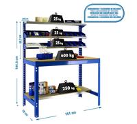 Etabli Simonwork Bt1 1500 Bleu/bois Bleu/bois 1445x1510x760 - Simonrack
