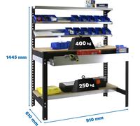 Etabli Simonwork Bt1 Box 900 Antracite/bois Antracite/bois 1445x910x610 - Simonrack