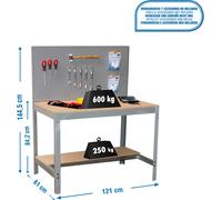 Etabli Simonwork Bt2 1200 Gris/bois Gris/bois 1445x1210x610 - Simonrack