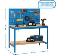 Etabli Simonwork Bt2 1500 Bleu/bois Bleu/bois 1445x1510x610 - Simonrack