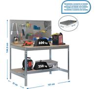 Etabli Simonwork Bt2 1500 Galva/bois Galva/bois 1445x1510x610 - Simonrack