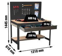 Etabli Simonwork Bt2 Box 1200 Antracite/bois Antracite/bois 1445x1210x610 - Simonrack