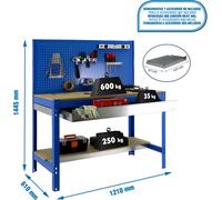 Etabli Simonwork Bt2 Box 1200 Bleu/bois Bleu/bois 1445x1210x610 - Simonrack