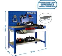 Etabli Simonwork Bt2 Box 1500 Bleu/bois Bleu/bois 1445x1510x610 - Simonrack