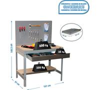 Etabli Simonwork Bt2 Box 1500 Gris/bois Gris/bois 1445x1510x610 - Simonrack