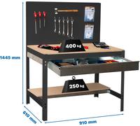 Etabli Simonwork Bt2 Box 900 Antracite/bois Antracite/bois 1445x910x610 - Simonrack