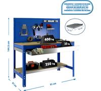 Etabli Simonwork Bt2 Box 900 Bleu/bois Bleu/bois 1445x910x610 - Simonrack