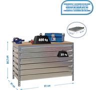 Etabli Simonwork Bt5 Box6 900 Gris/bois Gris/bois 842x910x610 - Simonrack
