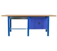 Etabli Simonwork Bt6 Mdf Tandem 1box 1cab 2100 Bleu/bois Bleu/mdf 865x2100x750 - Simonrack